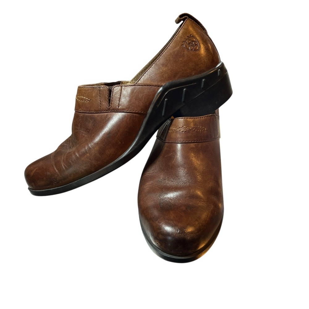 Ariat‎ Women’s Leather Slip-On Clogs Shoes Brown Comfort 52326 Size 6.5M